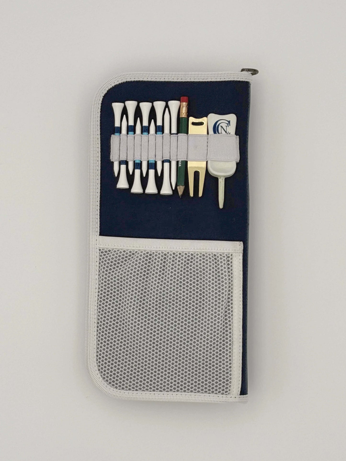 Inner product image of a Good Fellow Golf golf accessory organizer. Navy with white trim and white embroidered logo