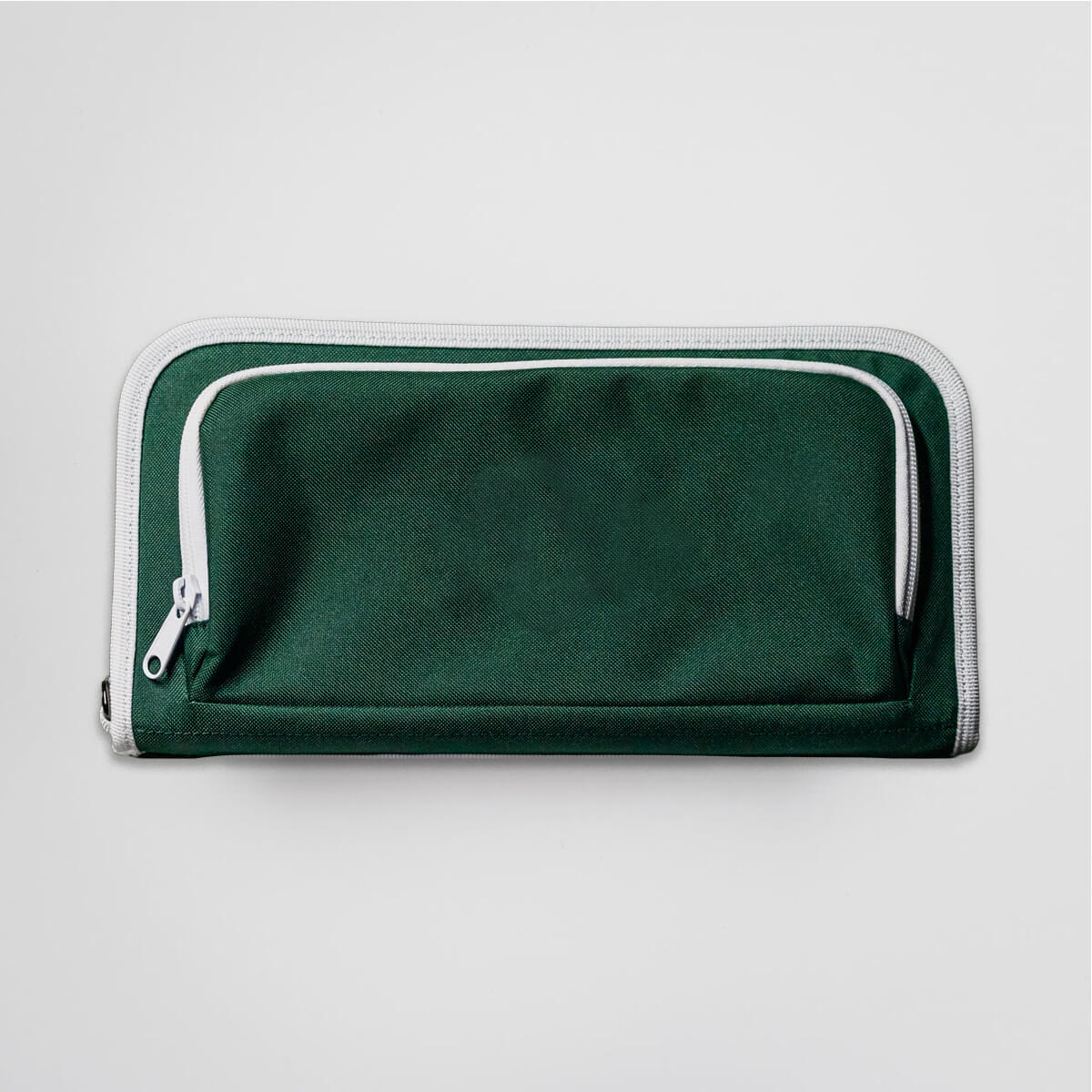 Green golf bag organizer pouch by Jolly Golf. Golf bag personalization and custom embroidery on front.
