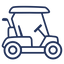 Outline of a golf cart on a white background