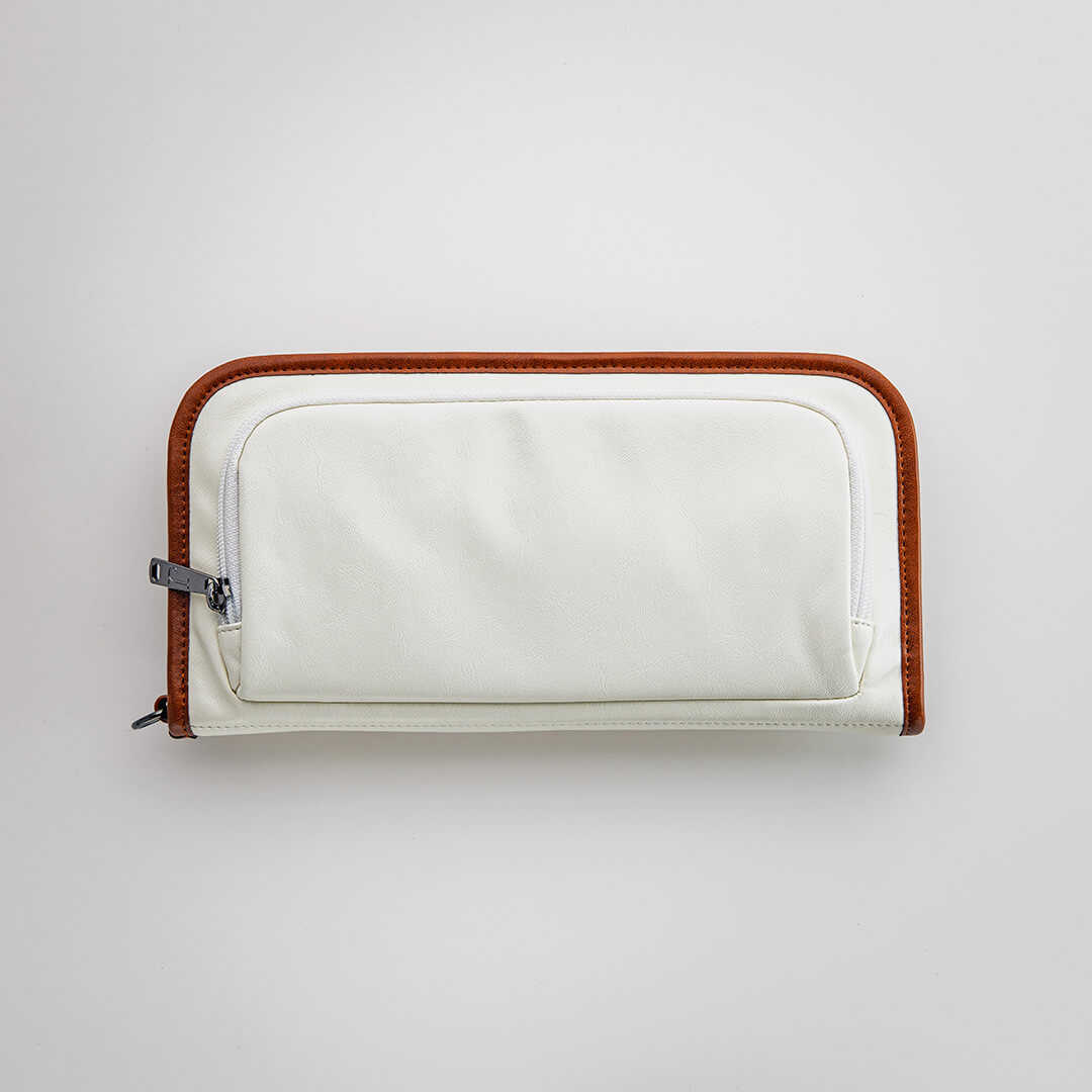 The Purist Vintage golf bag organizer pouch by Jolly Golf in cream synthetic leather