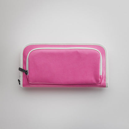 The Purist Vintage golf bag organizer pouch by Jolly Golf in pink synthetic leather.