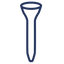 Blue icon of a golf tee, icon for number of golf tees Jolly Golf's organizer holds